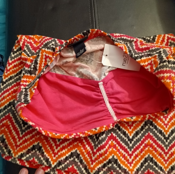 Rue 21 Pink Grey and Orange Tube top - Picture 4 of 5